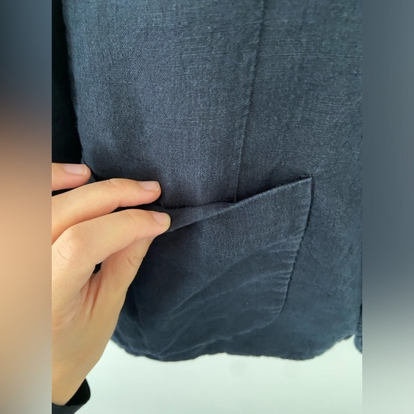 Vince Navy Relaxed 100% Hemp Blazer Coastal Resort Summer Jacket Sports Coat M - Picture 3 of 7
